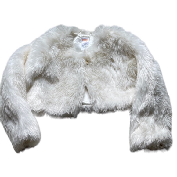 Gymboree Girls’ White Faux Fur Jacket Size 4-5 - Picture 3 of 9